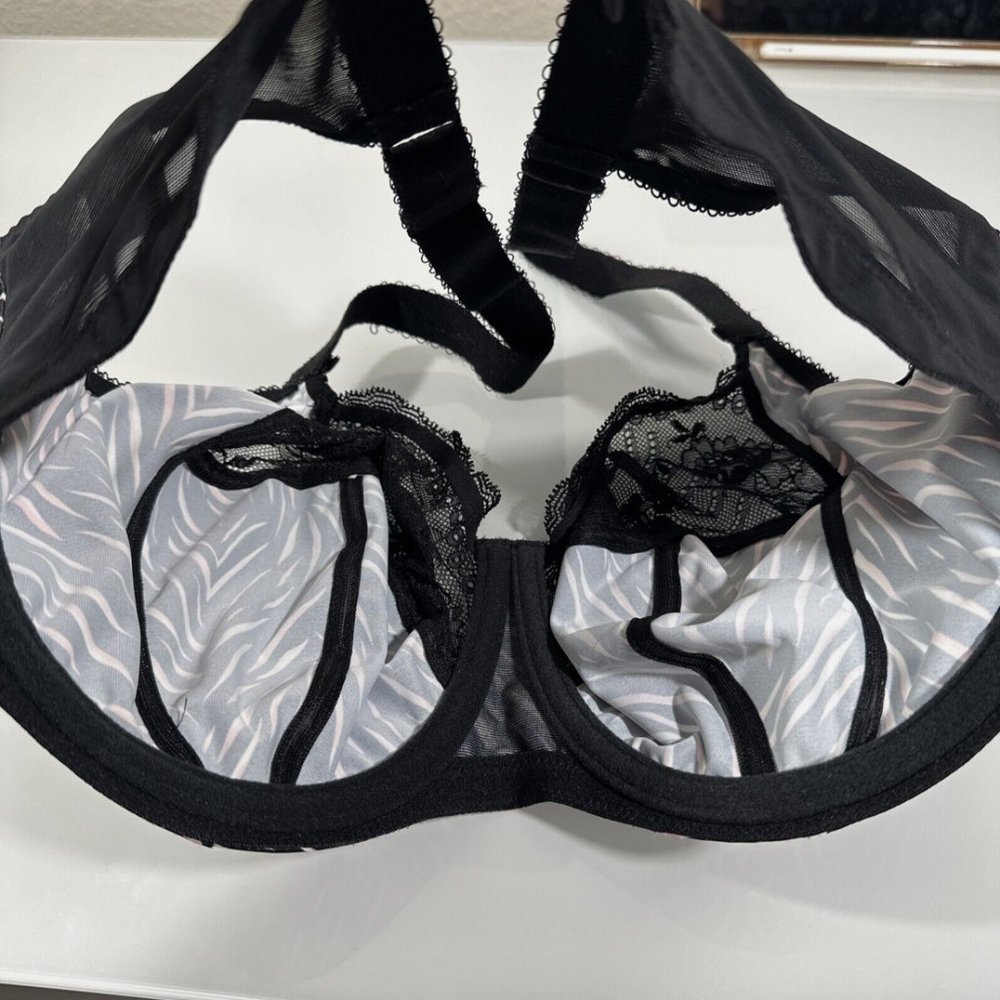 NEW $69 Elomi [ 34J ] Morgan‎ Full Figure Underwire Bra in Serengeti Black #5793 - Picture 9 of 10
